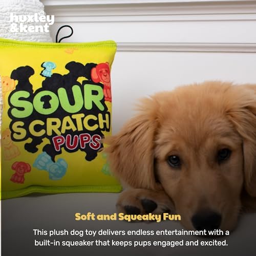 Huxley & Kent Power Plush Squeaky Dog Toy, Sour Scratch, Large