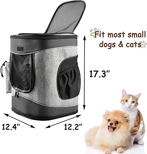 Solaris Adjustable Pet Carrier Backpack for Dogs and Cats, Puppies, Portable Cat Carrier Backpack with Bottle Pocket, Two Mesh Window for Breath