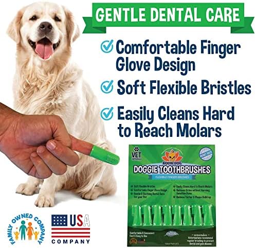Bodhi Dog Finger Toothbrush for Dogs & Cats - Puppy Toothbrush with Soft Flexible Silicone Bristles, Gentle for Sensitive Gums, Promotes Healthy Teeth & Gums, Easy Teeth Cleaning Tool (8 Count)