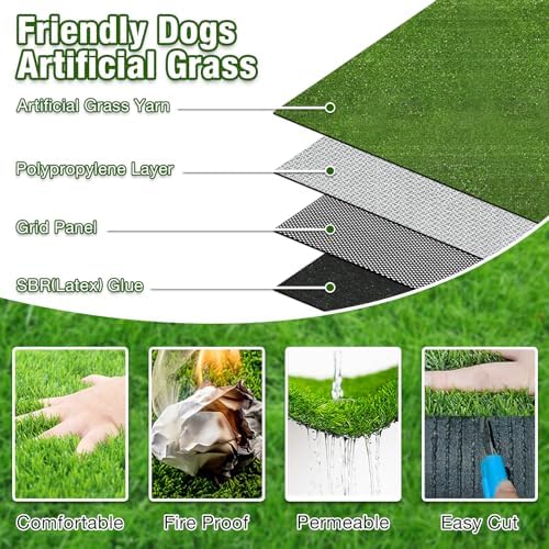 GLOBREEN Replacement Fake Grass Pee Pads for Dogs Potty, 2 Pack 2'x6' Turf