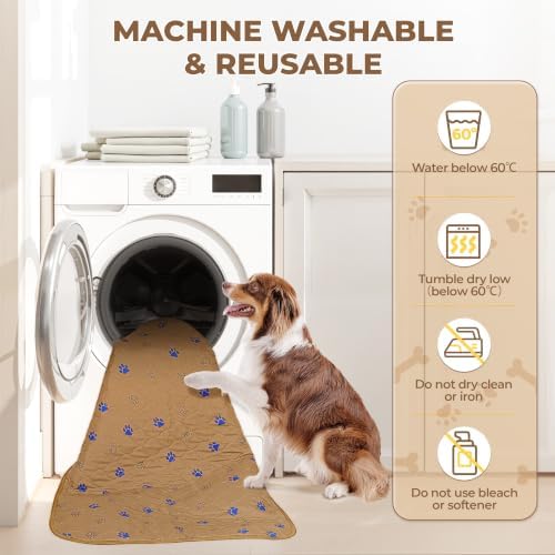 Fostanfly Washable Dog Pee Pads, 1 Pack 24''x96''(2x8ft) Runner Rug, Brown