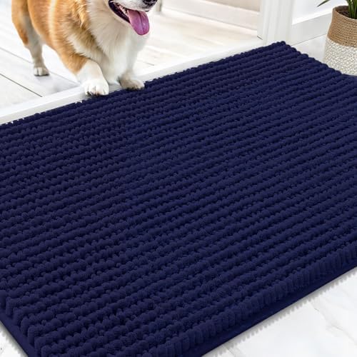 OLANLY Dog Door Mat for Muddy Paws 30x20, Extra Absorbent Chenille Mud Mat
