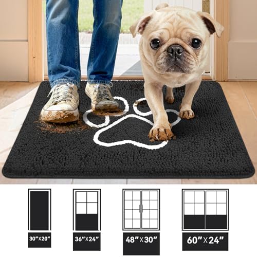 Bcoimo Super Absorbent Dog Door Mat, 30"*20" Anti Slip Mat for Muddy Paws