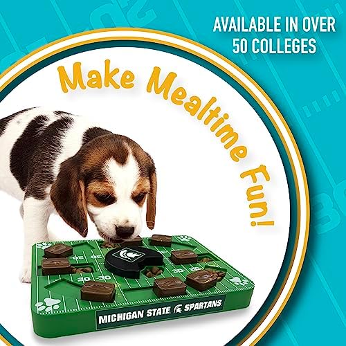 Pets First NCAA Michigan State Spartans Puzzle Toy, Puzzle Treat Dog Toy, Interactive Dog Treat Toy, Dog Puzzle Feeding Slow Toy