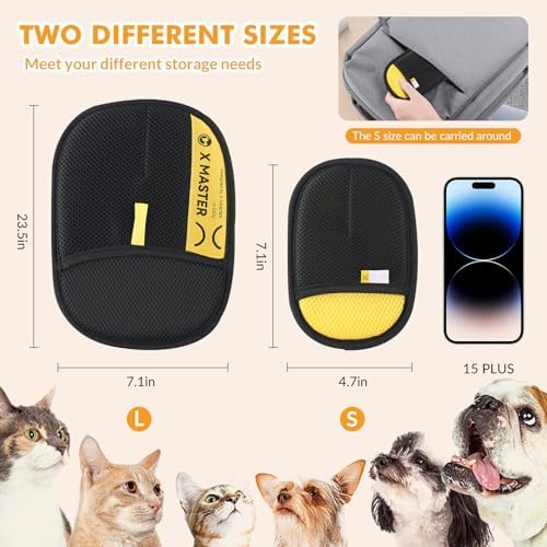 Wortade 3pcs Pet Hair Removal Glove for Dog & Cat, Electrostatic Reusable