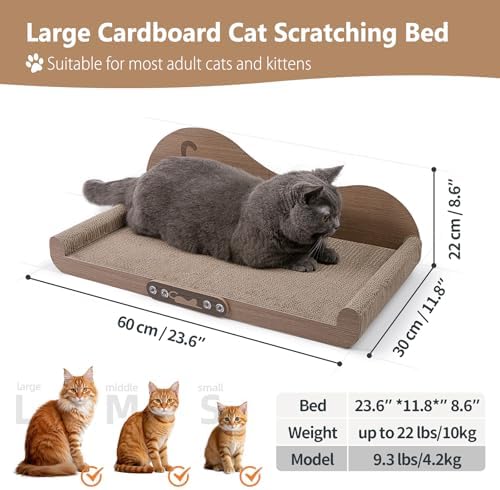 NATUYA Cat Scratcher Cardboard Lounge Bed, 24 Inch
