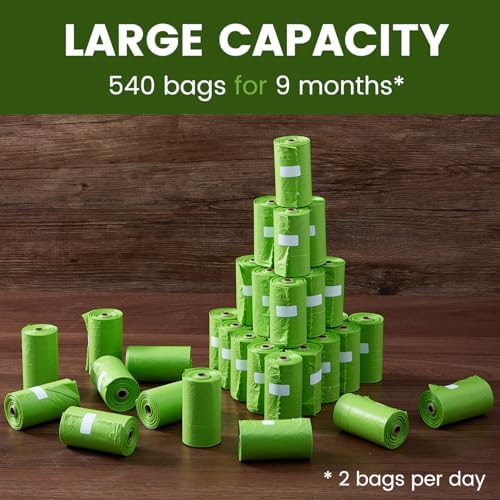Large Dog Poop Bag, Extra Thick, Extra Strong, Sturdy Dog Waste Bags, 540 Bags for 9 Months, Lavender Scented