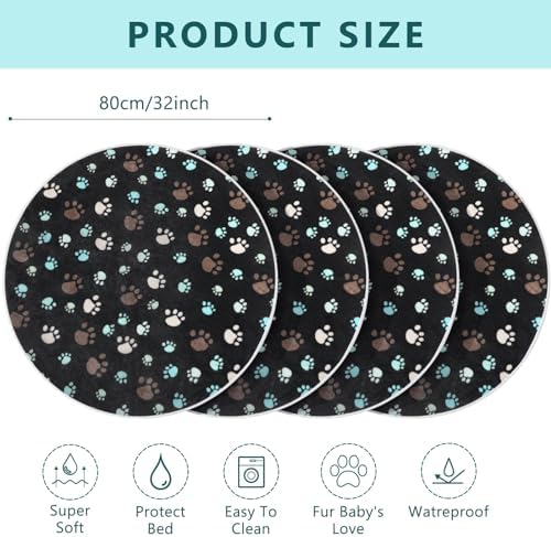 4 Pack Washable Whelping Pad Whelping Supplies Absorbent Reusable Puppy Training Pads Reusable Dog Mat for Floor Non Slip Washable Pee Mat for Dogs(Dark Gray,32 Inch)