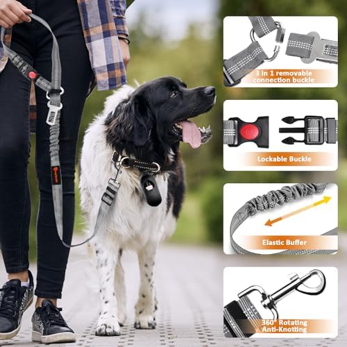 Laqibak Removable Dog Seat Belt Harness for Car, 3 in 1 Pet Seatbelt Leash