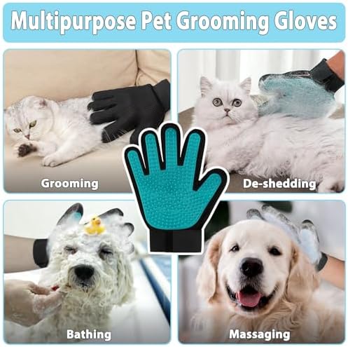 3 in 1 Carpet Rake for Pet Hair Removal, 60” Adjustable Long Handle Pet Hair Remover, Tool Set of 3, Reusable Carpet Scraper Dog Cat Pet Hair Removal Broom for Carpets, Car Mat, Pet Bed, Rugs