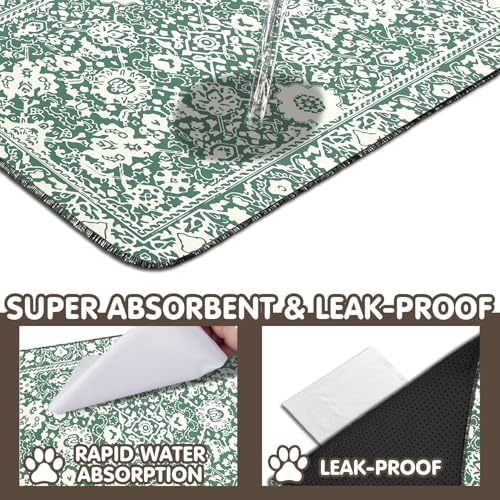 2PC Non-Slip Reusable Pee Pads, Washable Absorbent Dog Mat 35x24in