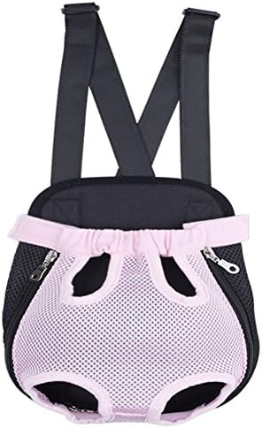 Front Cat Dog Backpack Travel Bag Sling Carrier Portable Outdoor Lightweight and Soft Comfortable Puppy Kitty Rabbit Double-Sided Pouch Shoulder Carry Tote Handbag Pink M
