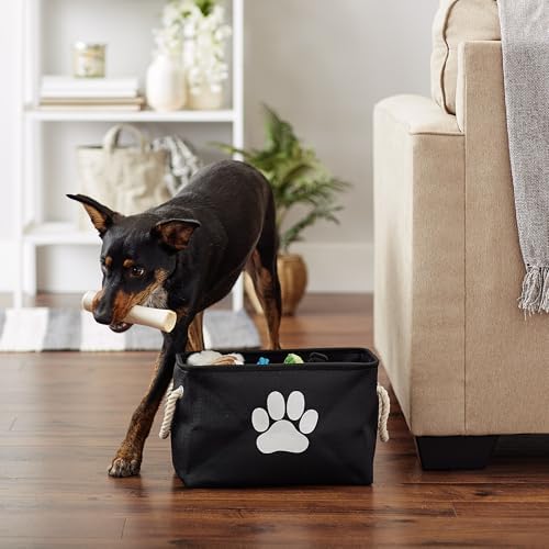 Bone Dry Pet Storage Collection Collapsible Bin, Black, Small Rectangle
