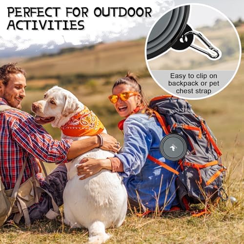 Rest-Eazzzy Collapsible Dog Bowls, 2 Pack Sturdy Portable Dog Water Bowls