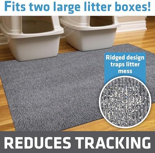 Drymate Cat Litter Box Mat, Litter Trapping Mat, Grey, 36x47 Jumbo XXL