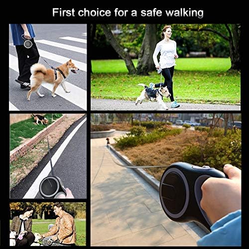 Retractable Dog Leash, 16ft Small Medium Breed - Walking Jogging Leashes - Perfect for Puppy Up to 44lb - One Button Brake & Lock, Comfortable Handle, Tangle Free and Anti-Slip for Girls