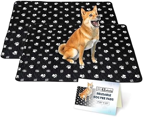 EZwhelp Reusable Dog Pee Pads, Washable Waterproof Mat 29x29 in, 2 Pack