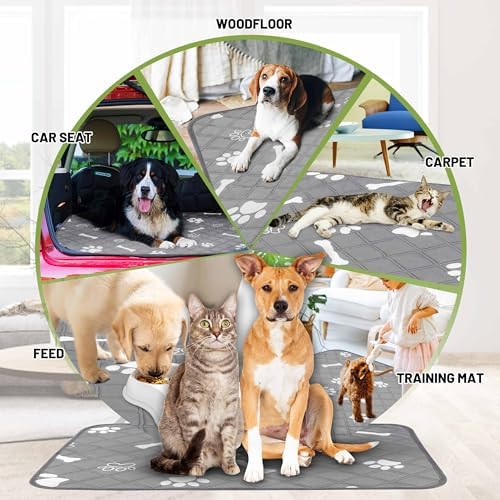 PatiencET Washable Pee Pads for Dogs, 36" x 48" 2 Pack, Extra Large Reusable Puppy Pads with Super Absorbent Core & Non-Slip Waterproof Bottom for Playpens, Sofas & Beds
