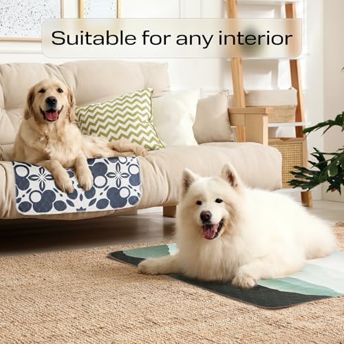 PetSpy Washable Pee Pads for Dogs - Waterproof Reusable Puppy Pads No-Slip Surface - Stylish Dog Potty Training Pads Protect Against Leakage (Grass, 1 Pack - 72" x 72")