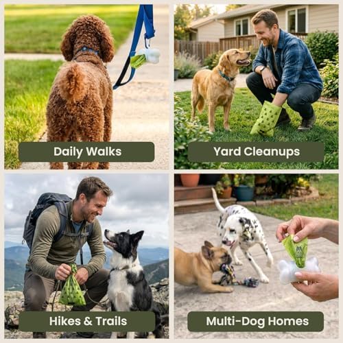 Pogi’s Dog Poop Bags – Leak-Proof & Extra Thick Pet Waste Bags (Unscented, 60 Rolls, 900-Count)