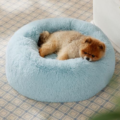 Bedsure Calming Small Dog Bed Donut Washable Cat＆Puppy Bed,23 inches