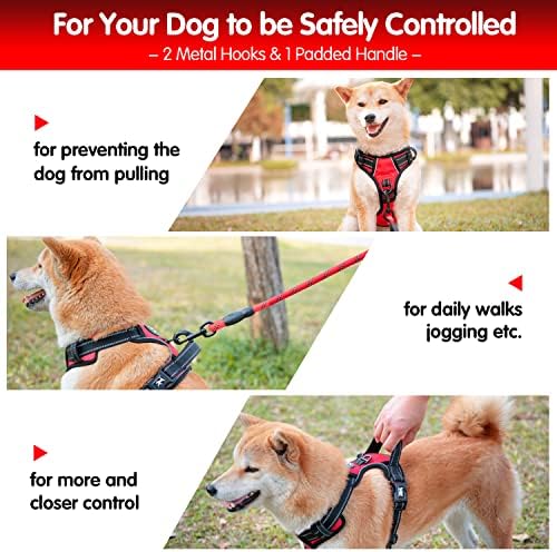 PoyPet Dog Harness and Leash Set, No Pull Vest with Front Clip and Handle