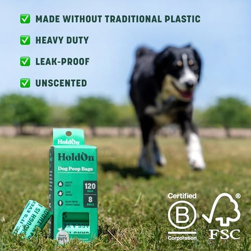 HoldOn Dog Poop Bags Rolls - 120 Bags, Unscented