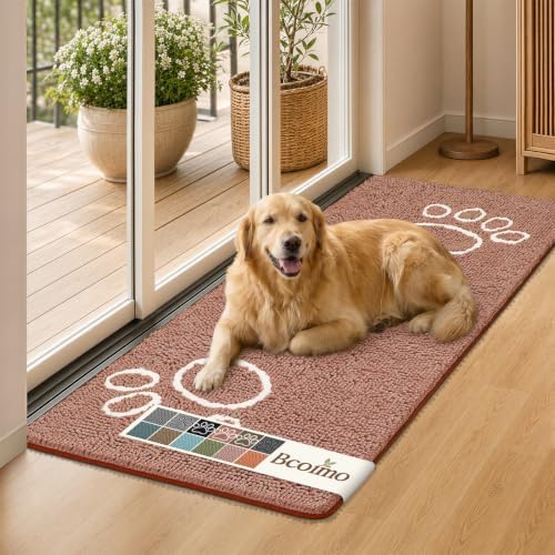 Bcoimo Super Absorbent Dog Door Mat, 60"*24" Anti Slip Mat for Muddy Paws