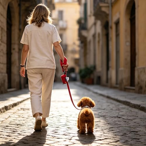 Dog Poop Bag Holder for Leashes doggie bag holder (Red)