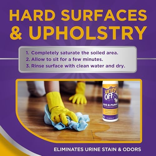 urineOFF Puppy & Dog Pet Stain Remover | Freshly Scented Carpet Cleaner | Bio Enzymatic Stain & Urine Odor Eliminator | Pet Safe Cleaner | 32 oz.