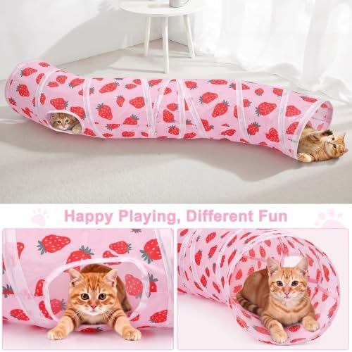 Glittme S-Shape Cat Tunnel, Foldable Cat Tunnels for Indoor Cats