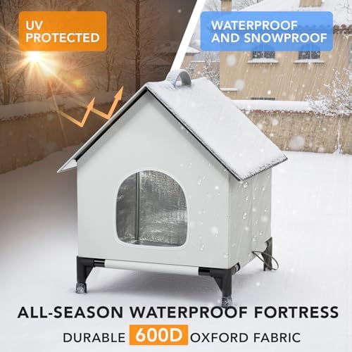 Large Cat House for Outside&Indoor,Insulated and Weatherproof,Foldable Cats Shelter, Bigger Cat House, Selfwarming Cat Shelter Large Cave Bed for Winter,Garden(22 x 22 x 26 inch,XL,Normal)