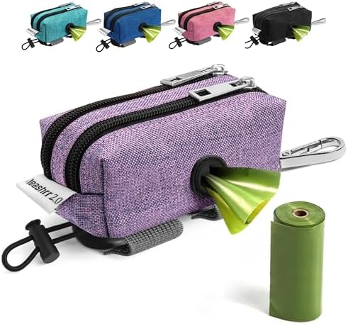 Dog Poop Bag Holder for Leashes and Treat Holder with 2 Waterproof Pouches