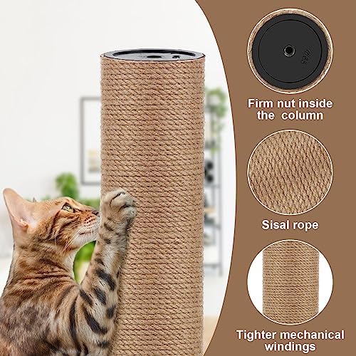 4 PCS M8 Cat Scratching Post Replacement, 15.7 x 3.1 Inches Cat Tree Replacement Post Jute Pole for Indoor Cats with M8 Screws, for Kitten Tree Tower Spare Cat Furniture Accessories