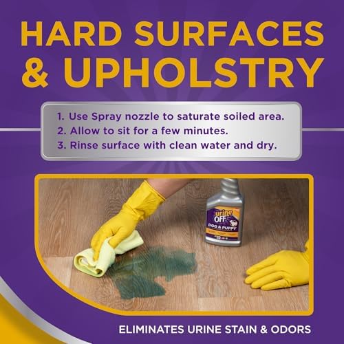 urineOFF Puppy & Dog Odor & Stain Remover| Fresh Scent Carpet Cleaner Spray | Bio Enzymatic Stain & Urine Odor Eliminator | Pet Safe Cleaner | 1 gal.
