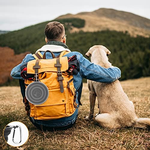 SLSON Dog Bowls Pet Collapsible Bowl with Cover Lids,2 Pack Dog Travel Bowls Portable Foldable Cat Water Dish Bowl for Pets Walking Parking Camping (Black and Black, Large)