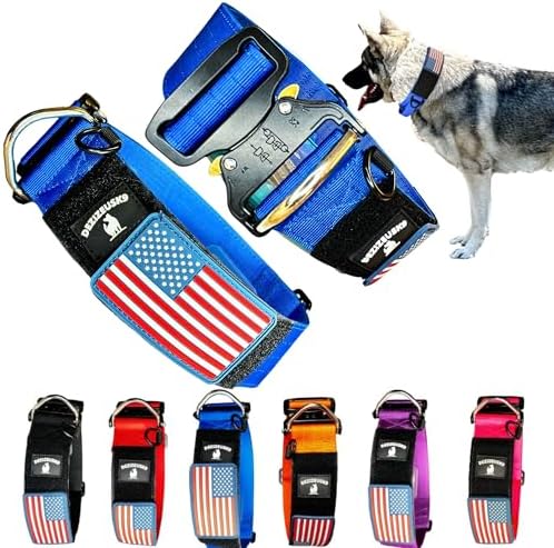 2" Wide Tactical Dog Collar Quick Release Metal Buckle D-Ring M-L-XL Dogs