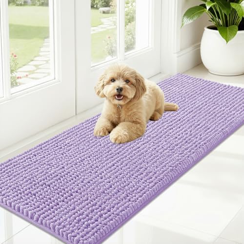 OLANLY Dog Door Mat for Muddy Paws 59x20, Extra Absorbent Chenille Mud Mat