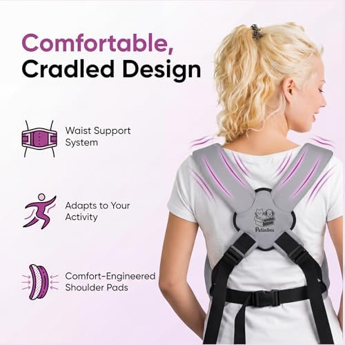 Dog Carrier Sling for Small Dogs, Front Dog Carrier Backpack with Adjustable Fit, Hands-Free Pet Sling Carrier with Removable Washable Mat, Padded Shoulder Straps & Waist Support for Puppies and Cats