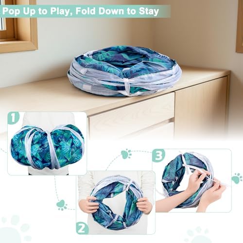 Glittme S-Shape Cat Tunnel, Foldable Cat Tunnels for Indoor Cats