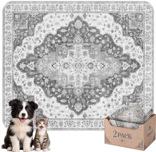 Washable Pee Pads for Dogs,Super Absorbent Reusable Puppy Potty Training Pads,Waterproof,Leak-Proof & Non-Slip Potty Pads for Floor,Whelping,Crates,Bed(Gray, 31"x36")
