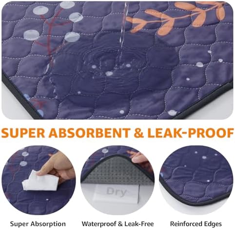 LOOBANI Washable Pee Pads for Dogs: 2 Pack Reusable Puppy Training Pads 31" x 36", Waterproof Dog Pee Pads Non-Slip, Absorbent Dog Whelping Pad for Playpen, Crate, Floor, Sofa, Purple