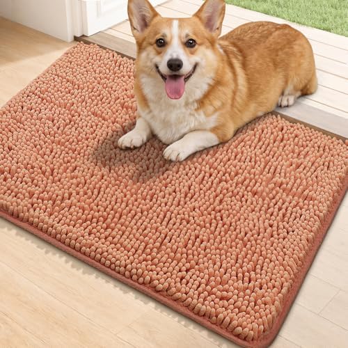 Bcoimo Super Absorbent Dog Door Mat, 30"*20" Anti Slip Mat for Muddy Paws
