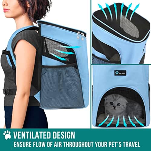 PetAmi Cat Backpack Carrier for Small Dogs and Large Cats, Airline Approved