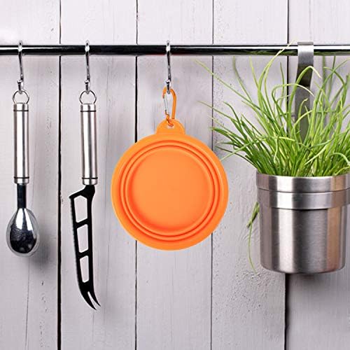 PROLOSO 9 Pcs Collapsible Dog Bowl Foldable Expandable Silicone Cup Dish for Pet Cat Food Water Feeding Portable Travel Bowl with Carabiner