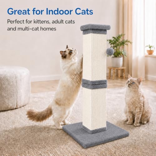 Cat Scratching Post for Indoor Cats, Sisal Cat Scratcherl, 32 Inch