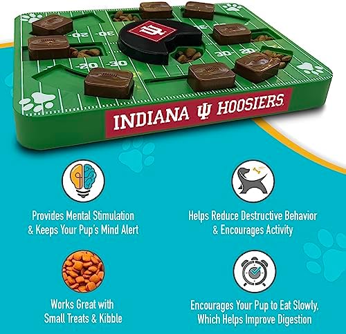 Pets First NCAA Indiana Hoosiers Puzzle Toy, Puzzle Treat Dog Toy, Interactive Dog Treat Toy, Dog Puzzle Feeding Slow Toy