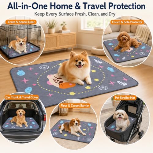 Washable Dog Pee Pad Reusable Puppy Training Pad 1 Pack 72"x72"