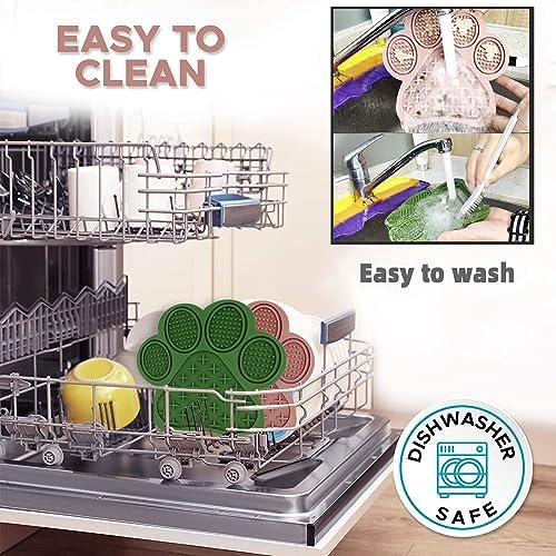 Lick Mat for Dogs and Cats, Premium Lick Pad with Suction Cups,Dog Slow Feeder Dowl Mat for Bathing Grooming Nailing Trimming, Food-Grade, Non-Toxic (Pink)