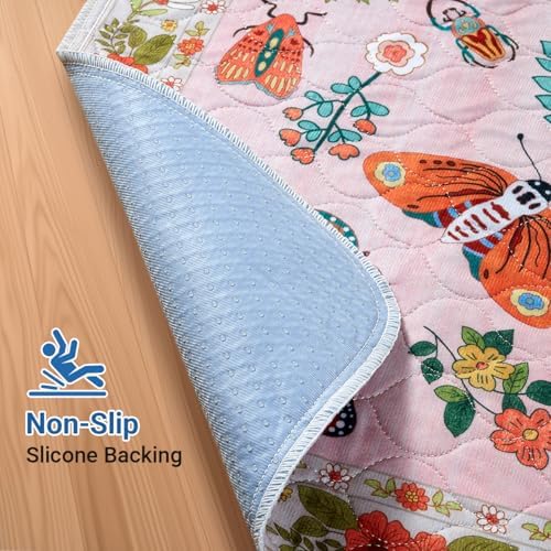 Pink Absorbent Reusable Non-Slip Washable Pee Pads for Dogs, 2 Pack 40"x26"